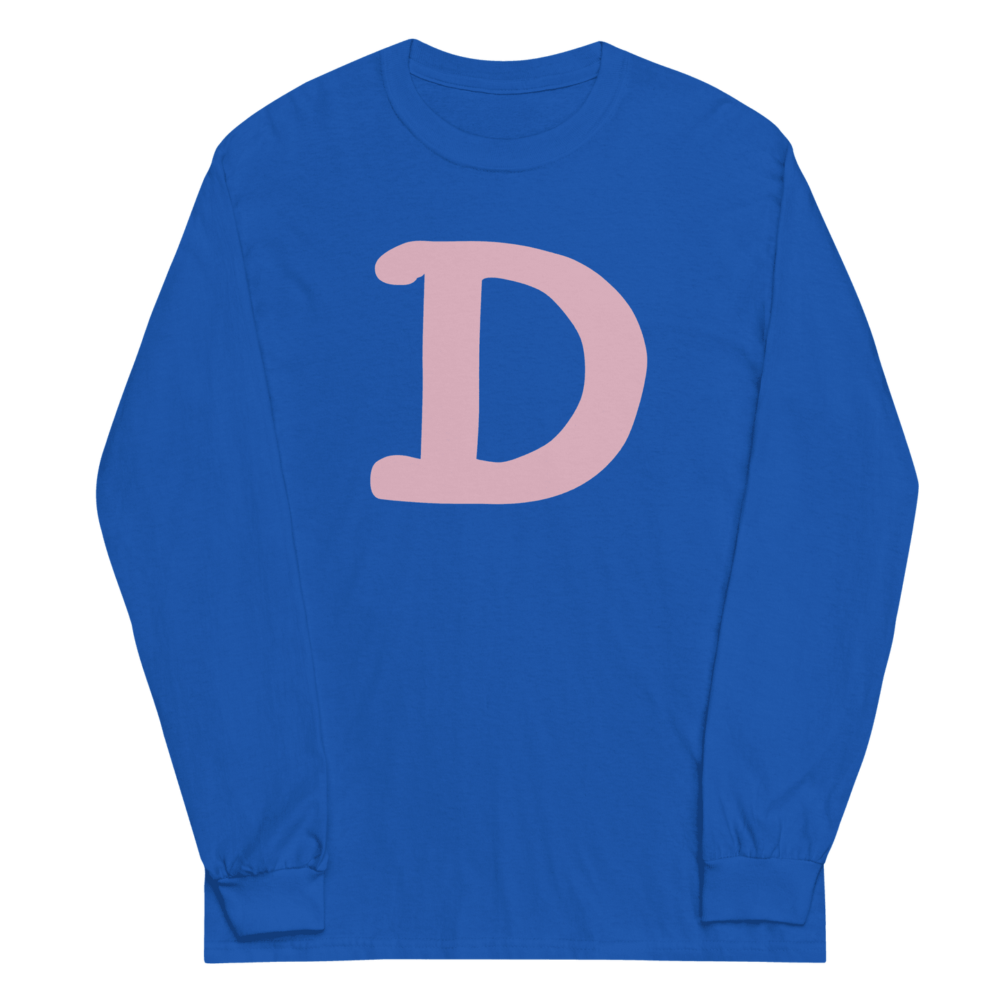 Detroit 'Old French D' T-Shirt (Pink Full Body Outline) | Unisex Long Sleeve - Circumspice Michigan