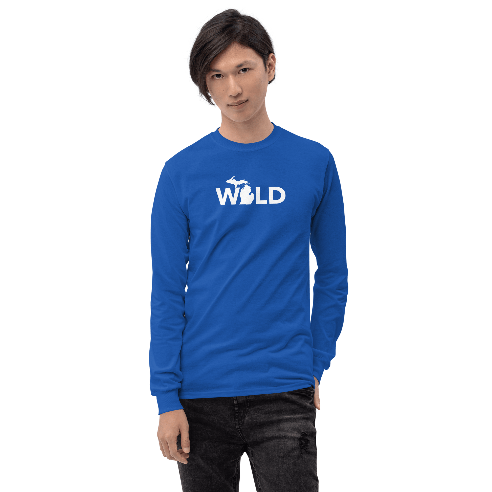 Michigan 'Wild' T-Shirt (Geometric Sans Font) | Unisex Long Sleeve - Circumspice Michigan