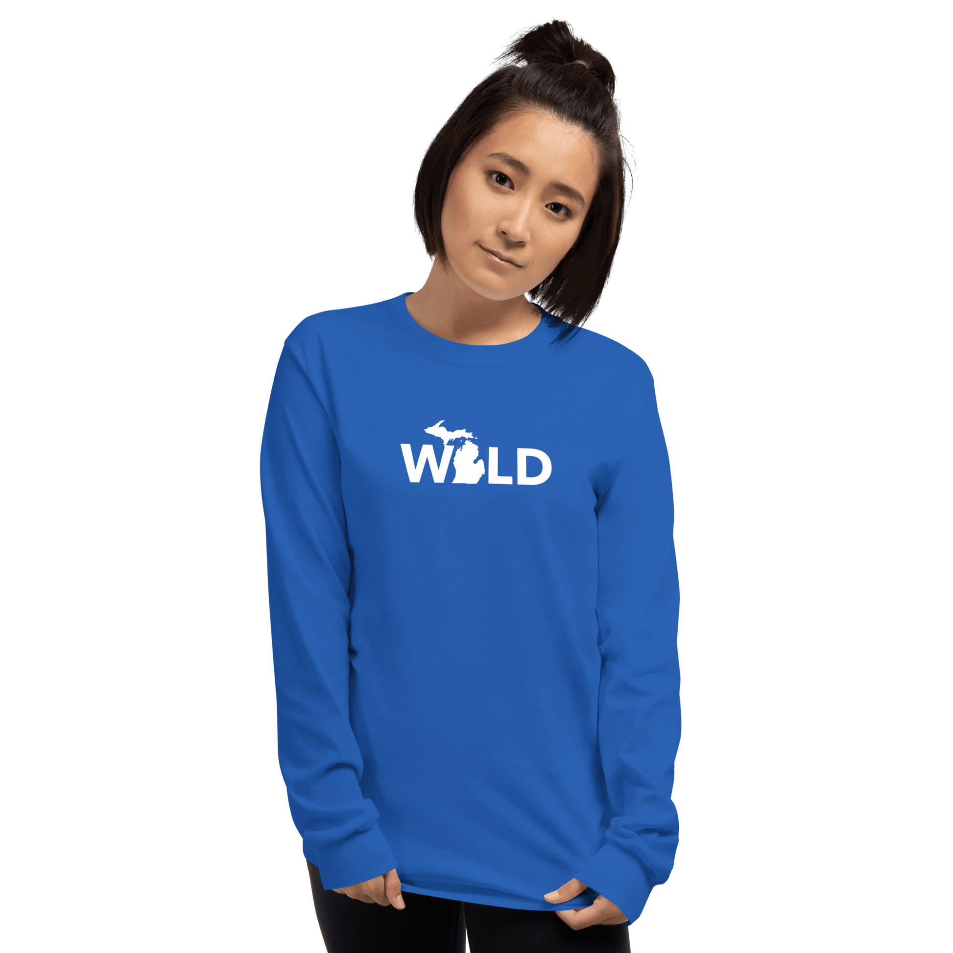 Michigan 'Wild' T-Shirt (Geometric Sans Font) | Unisex Long Sleeve - Circumspice Michigan