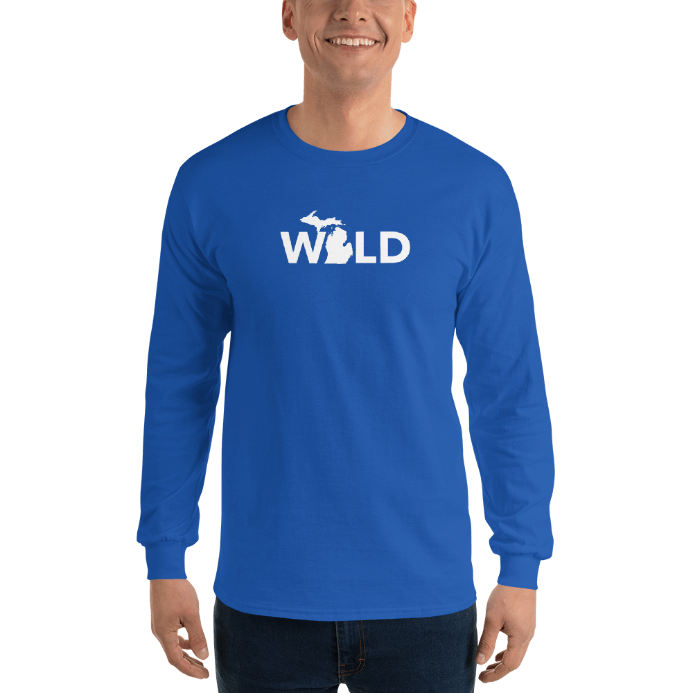 Michigan 'Wild' T-Shirt (Geometric Sans Font) | Unisex Long Sleeve - Circumspice Michigan