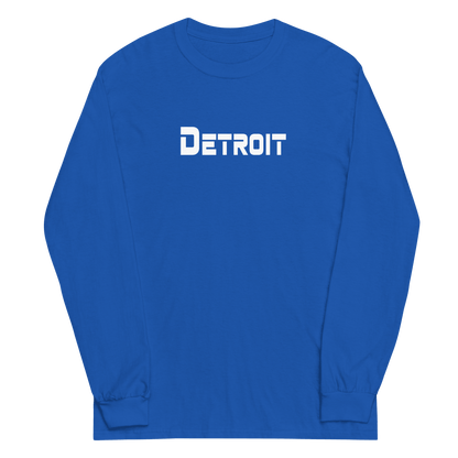 'Detroit' T-Shirt (1980s SciFi Font) | Unisex Long Sleeve - Circumspice Michigan