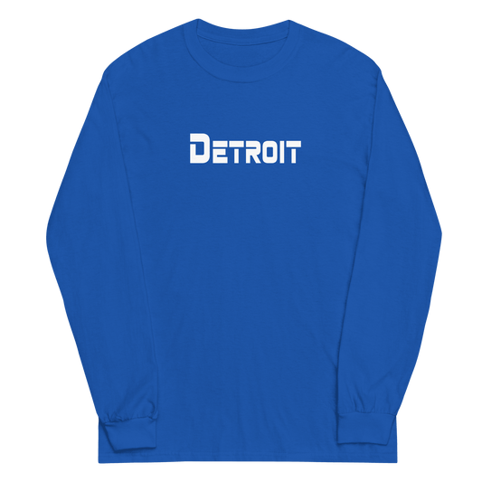 'Detroit' T-Shirt (1980s SciFi Font) | Unisex Long Sleeve - Circumspice Michigan