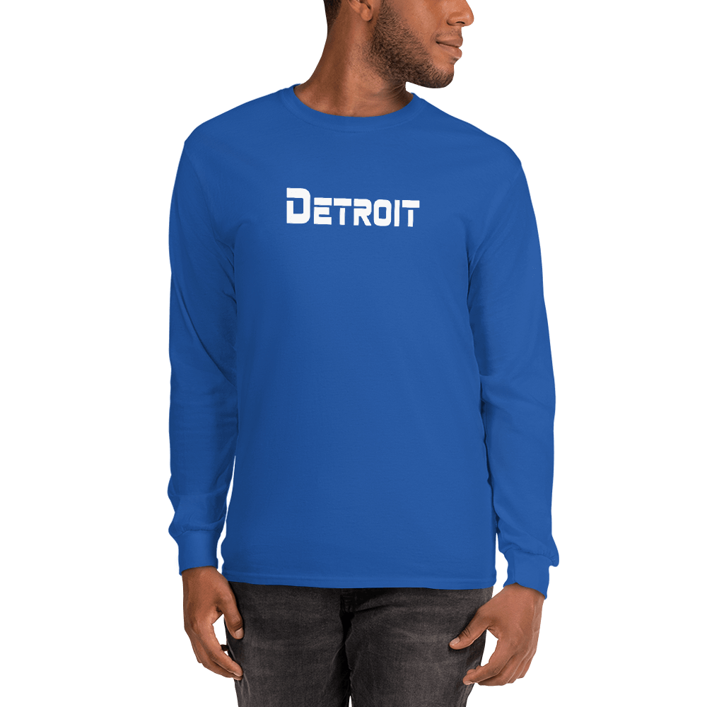 'Detroit' T-Shirt (1980s SciFi Font) | Unisex Long Sleeve - Circumspice Michigan