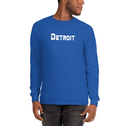 'Detroit' T-Shirt (1980s SciFi Font) | Unisex Long Sleeve - Circumspice Michigan