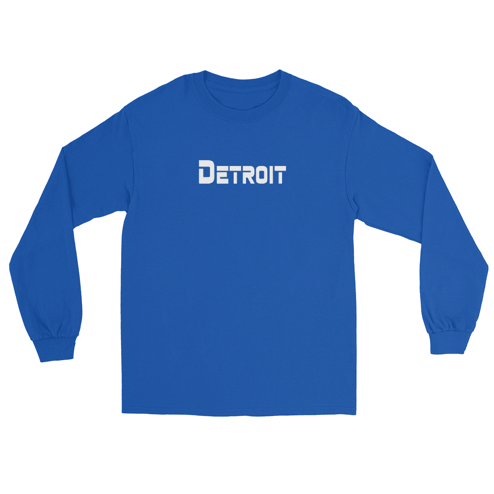 'Detroit' T-Shirt (1980s SciFi Font) | Unisex Long Sleeve - Circumspice Michigan