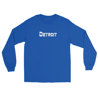 'Detroit' T-Shirt (1980s SciFi Font) | Unisex Long Sleeve - Circumspice Michigan