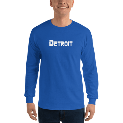 'Detroit' T-Shirt (1980s SciFi Font) | Unisex Long Sleeve - Circumspice Michigan