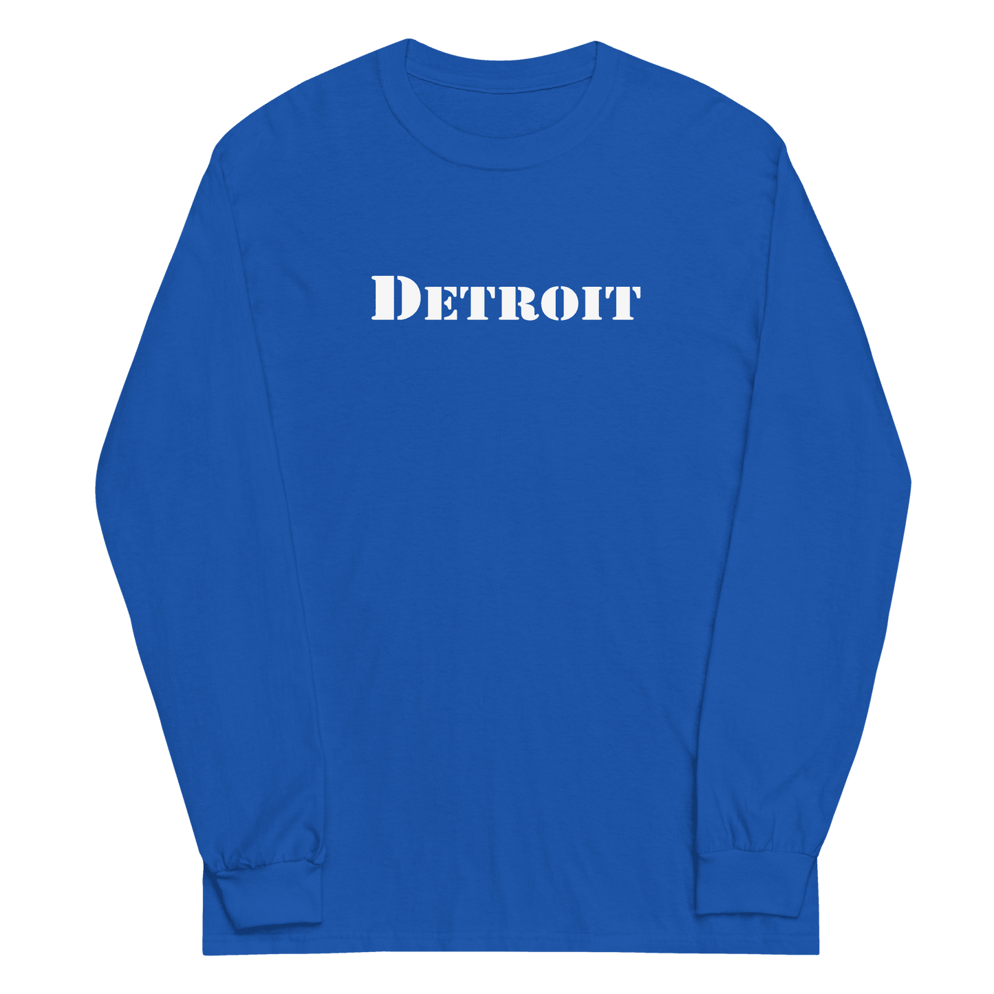 'Detroit' T-Shirt (Army Stencil Font) | Unisex Long Sleeve - Circumspice Michigan