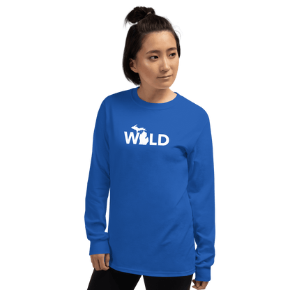 Michigan 'Wild' T-Shirt (Geometric Sans Font) | Unisex Long Sleeve - Circumspice Michigan