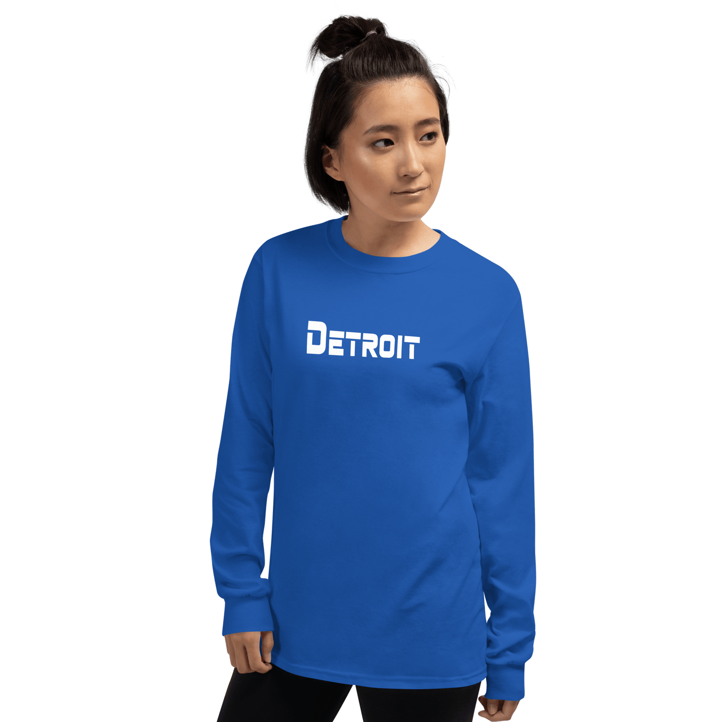 'Detroit' T-Shirt (1980s SciFi Font) | Unisex Long Sleeve - Circumspice Michigan