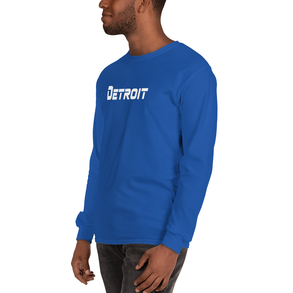 'Detroit' T-Shirt (1980s SciFi Font) | Unisex Long Sleeve - Circumspice Michigan