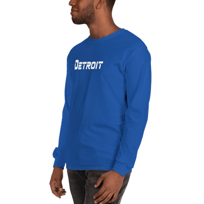 'Detroit' T-Shirt (1980s SciFi Font) | Unisex Long Sleeve - Circumspice Michigan