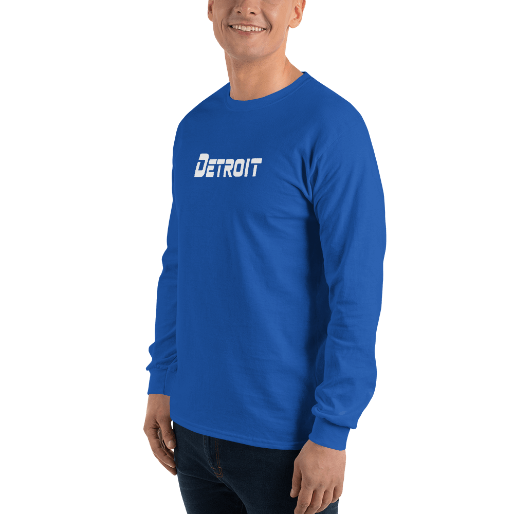 'Detroit' T-Shirt (1980s SciFi Font) | Unisex Long Sleeve - Circumspice Michigan