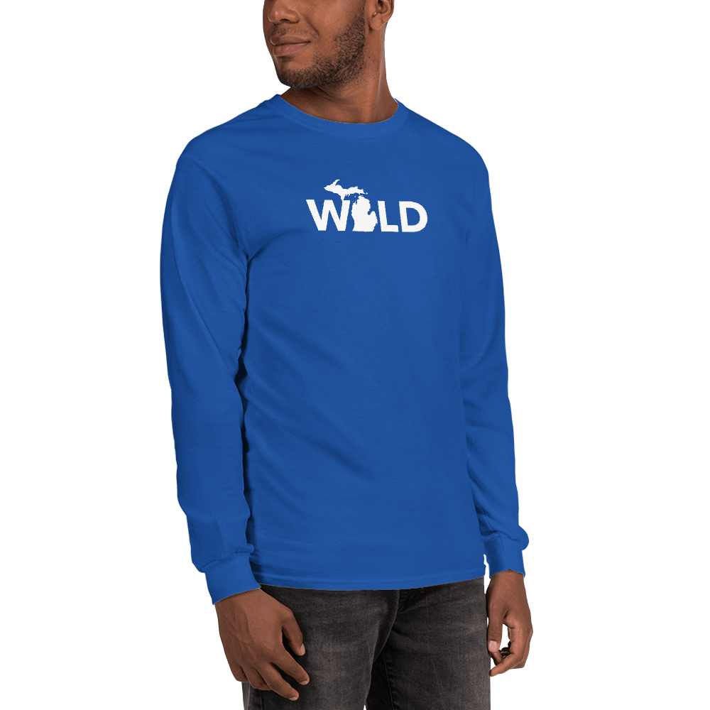 Michigan 'Wild' T-Shirt (Geometric Sans Font) | Unisex Long Sleeve - Circumspice Michigan