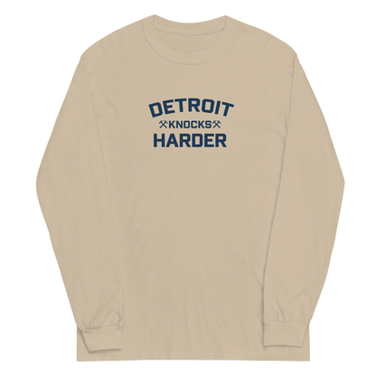 'Detroit Knocks Harder' T-Shirt | Unisex Long Sleeve - Circumspice Michigan