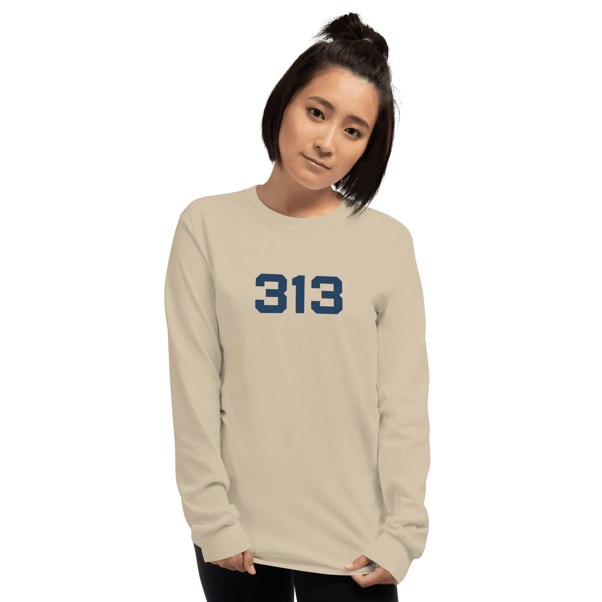 Detroit '313' T-Shirt (Athletic Font) | Unisex Long Sleeve - Circumspice Michigan