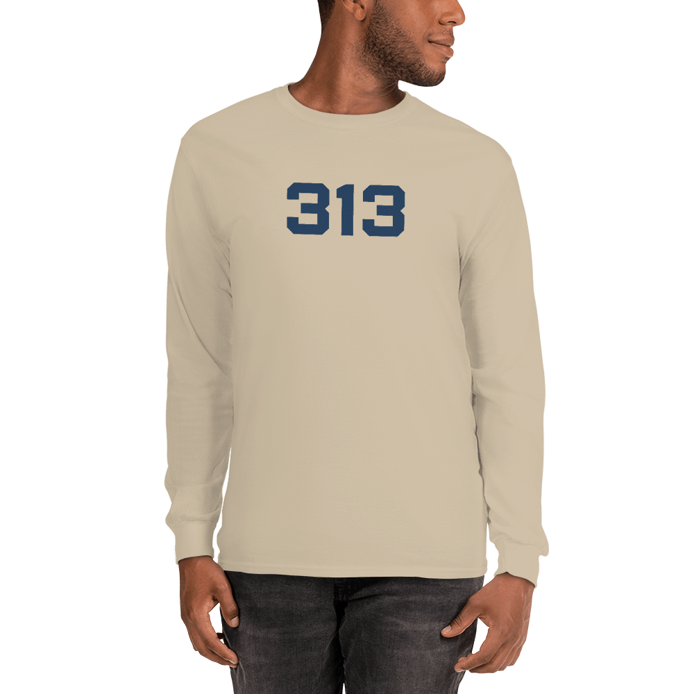 Detroit '313' T-Shirt (Athletic Font) | Unisex Long Sleeve - Circumspice Michigan