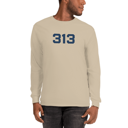 Detroit '313' T-Shirt (Athletic Font) | Unisex Long Sleeve - Circumspice Michigan