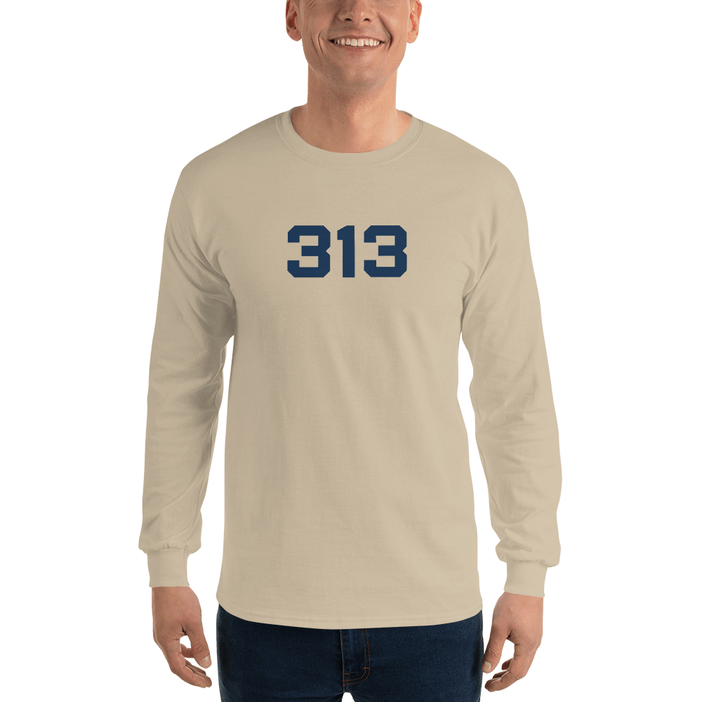 Detroit '313' T-Shirt (Athletic Font) | Unisex Long Sleeve - Circumspice Michigan