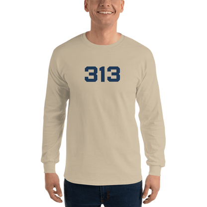 Detroit '313' T-Shirt (Athletic Font) | Unisex Long Sleeve - Circumspice Michigan