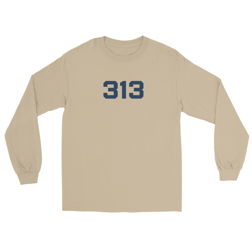 Detroit '313' T-Shirt (Athletic Font) | Unisex Long Sleeve - Circumspice Michigan