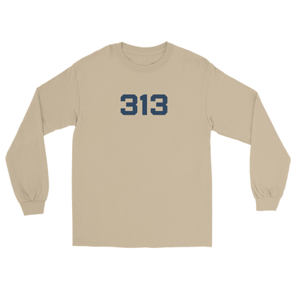 Detroit '313' T-Shirt (Athletic Font) | Unisex Long Sleeve - Circumspice Michigan