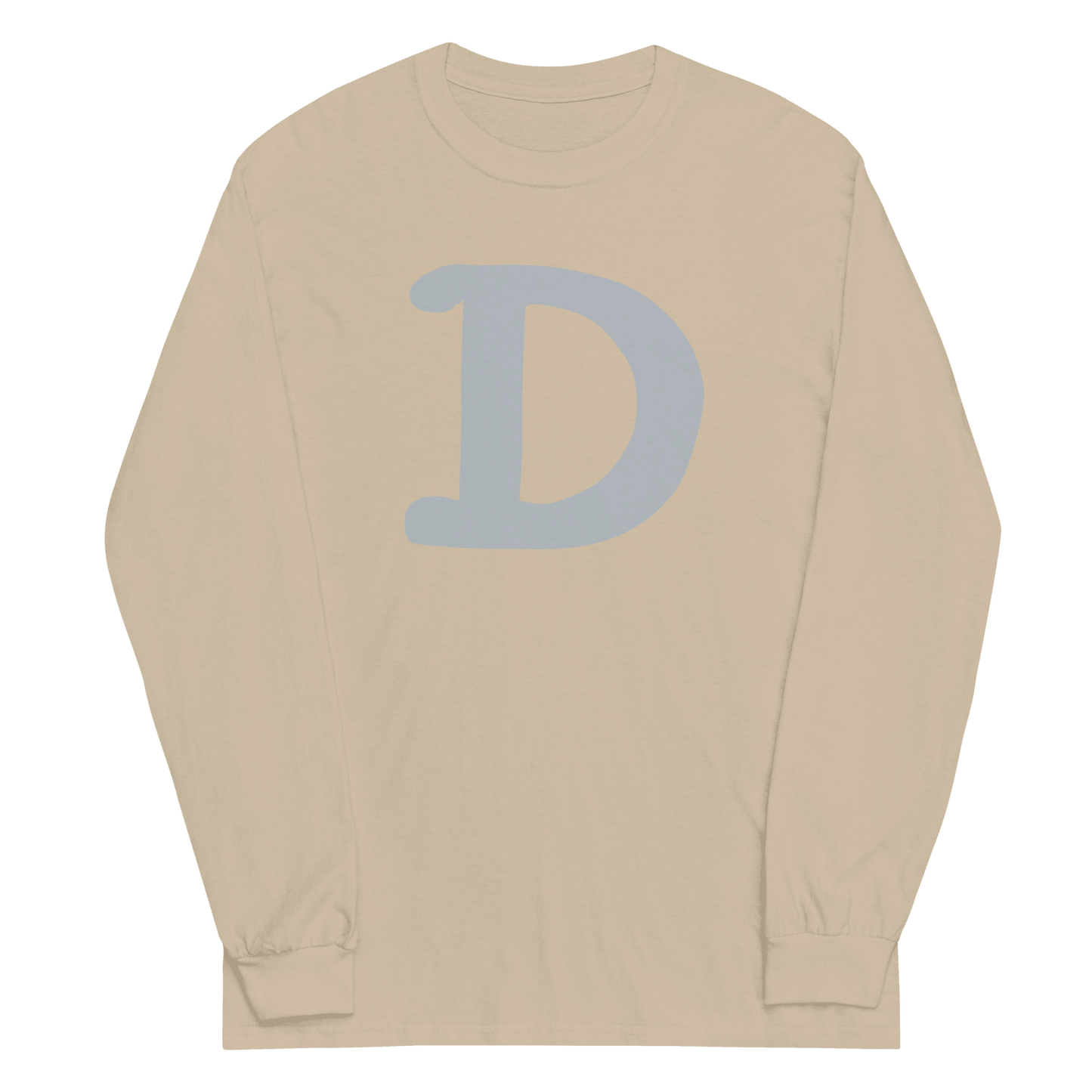 Detroit 'Old French D' T-Shirt (Silver Full Body Outline) | Unisex Long Sleeve - Circumspice Michigan