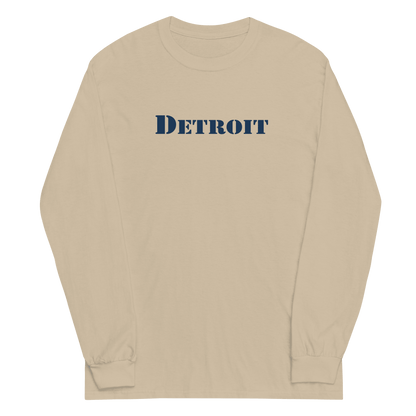 'Detroit' T-Shirt (Army Stencil Font) | Unisex Long Sleeve - Circumspice Michigan