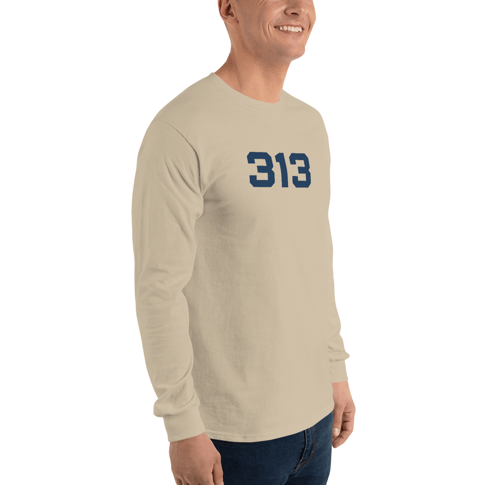 Detroit '313' T-Shirt (Athletic Font) | Unisex Long Sleeve - Circumspice Michigan