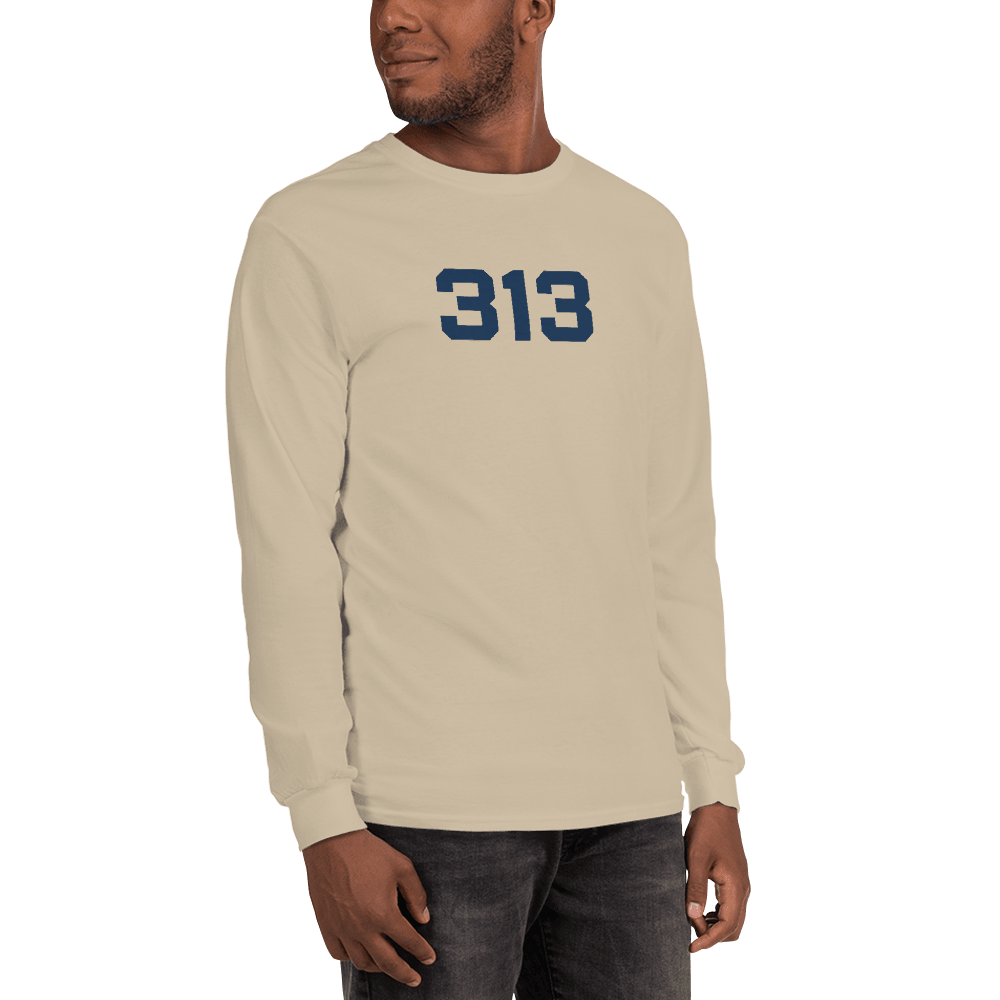 Detroit '313' T-Shirt (Athletic Font) | Unisex Long Sleeve - Circumspice Michigan