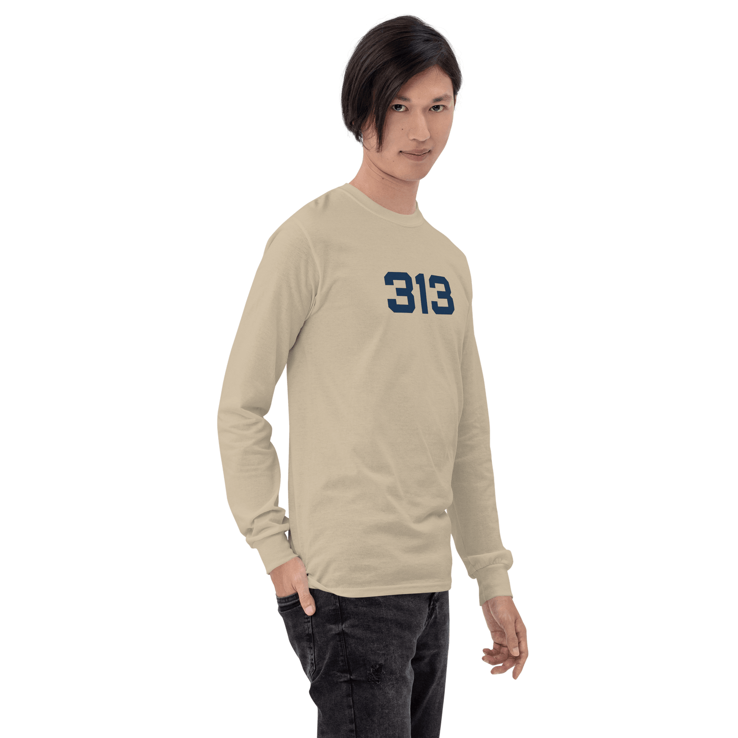 Detroit '313' T-Shirt (Athletic Font) | Unisex Long Sleeve - Circumspice Michigan