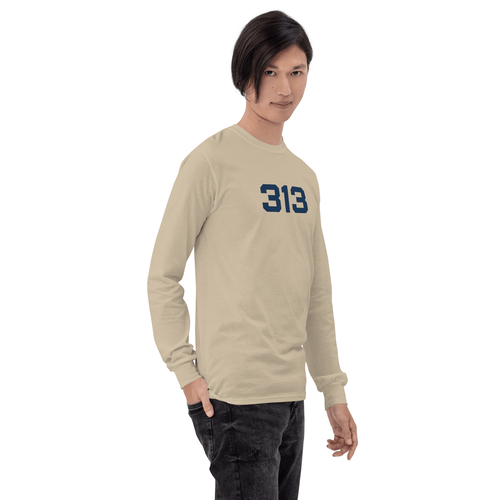 Detroit '313' T-Shirt (Athletic Font) | Unisex Long Sleeve - Circumspice Michigan