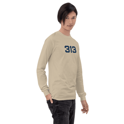 Detroit '313' T-Shirt (Athletic Font) | Unisex Long Sleeve - Circumspice Michigan