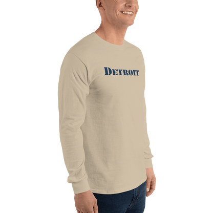 'Detroit' T-Shirt (Army Stencil Font) | Unisex Long Sleeve - Circumspice Michigan