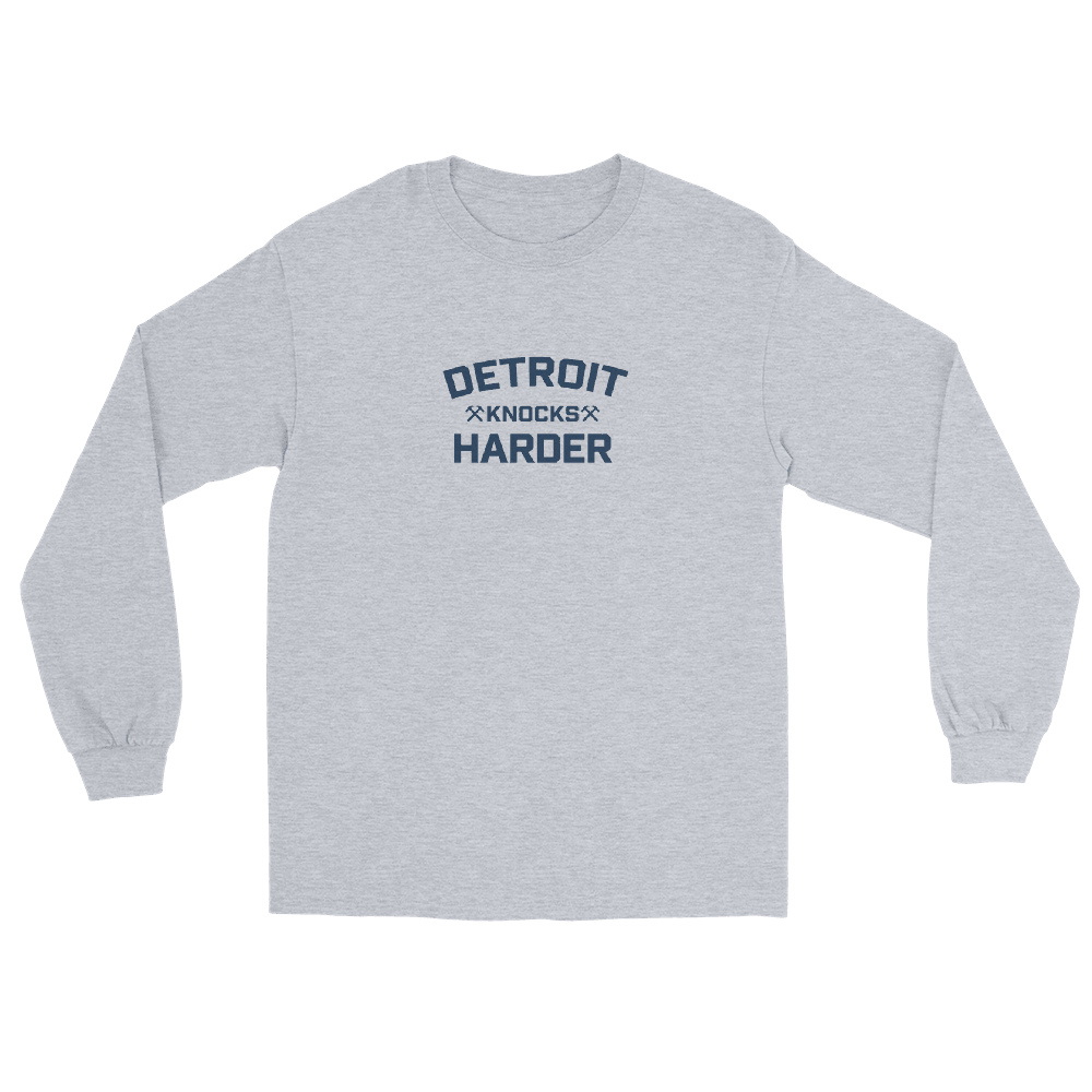 'Detroit Knocks Harder' T-Shirt | Unisex Long Sleeve - Circumspice Michigan