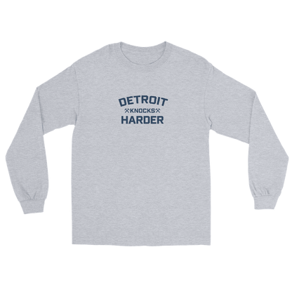 'Detroit Knocks Harder' T-Shirt | Unisex Long Sleeve - Circumspice Michigan