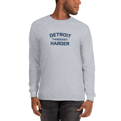 'Detroit Knocks Harder' T-Shirt | Unisex Long Sleeve - Circumspice Michigan