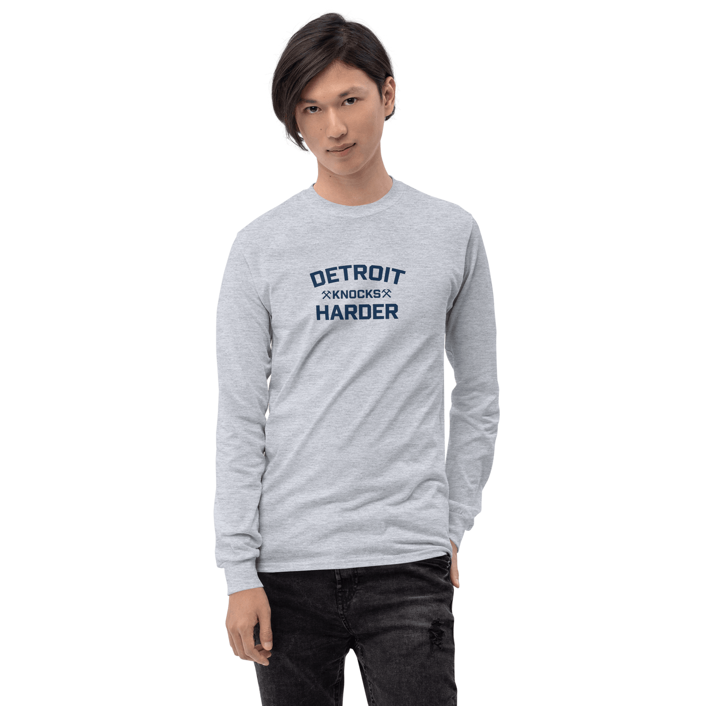 'Detroit Knocks Harder' T-Shirt | Unisex Long Sleeve - Circumspice Michigan