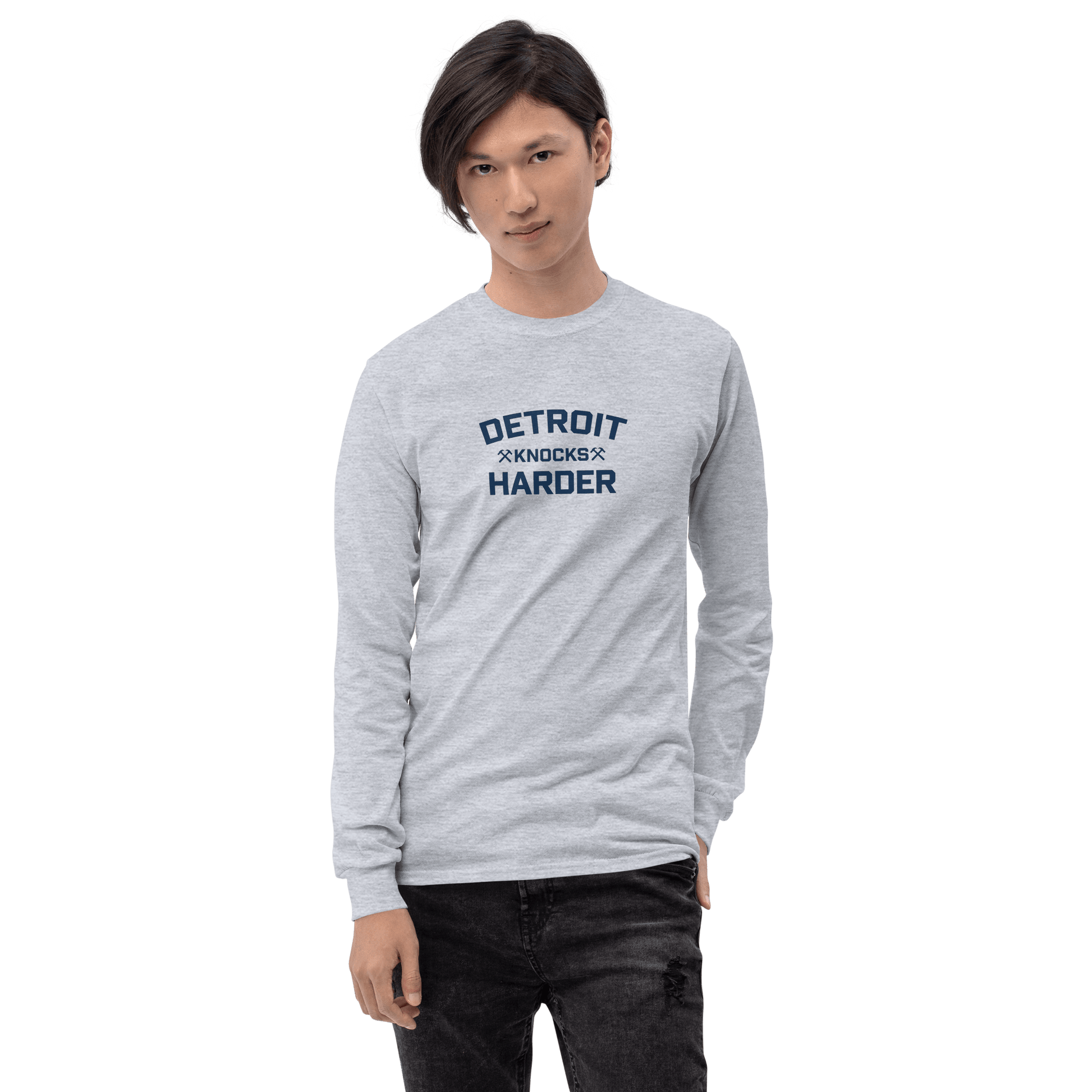 'Detroit Knocks Harder' T-Shirt | Unisex Long Sleeve - Circumspice Michigan