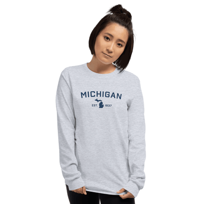 'Michigan EST 1837' T-Shirt | Unisex Long Sleeve - Circumspice Michigan