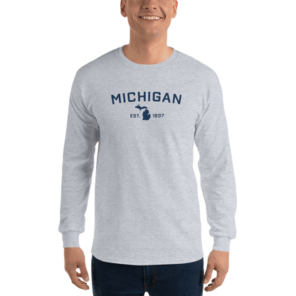 'Michigan EST 1837' T-Shirt | Unisex Long Sleeve - Circumspice Michigan