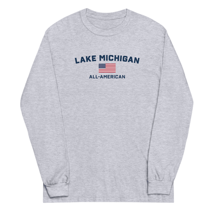 'Lake Michigan All American' T-Shirt | Unisex Long Sleeve - Circumspice Michigan