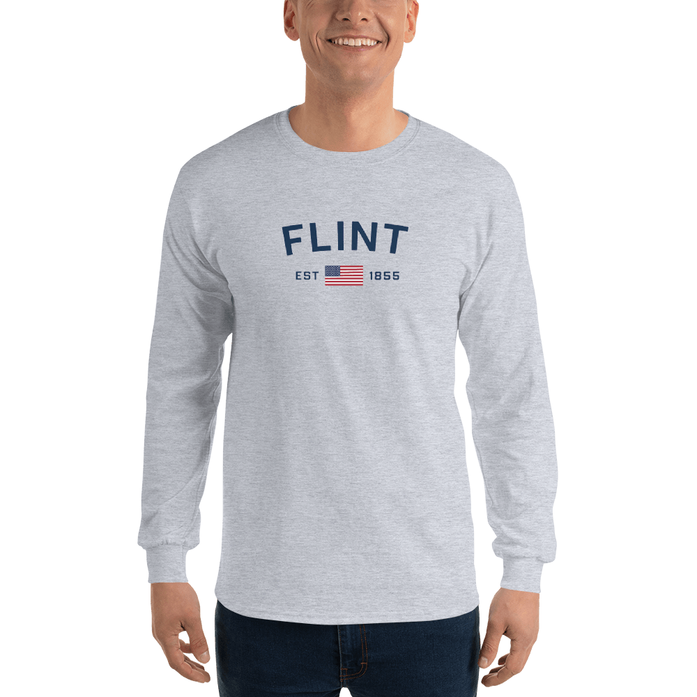 'Flint EST 1855' T-Shirt | Unisex Long Sleeve - Circumspice Michigan