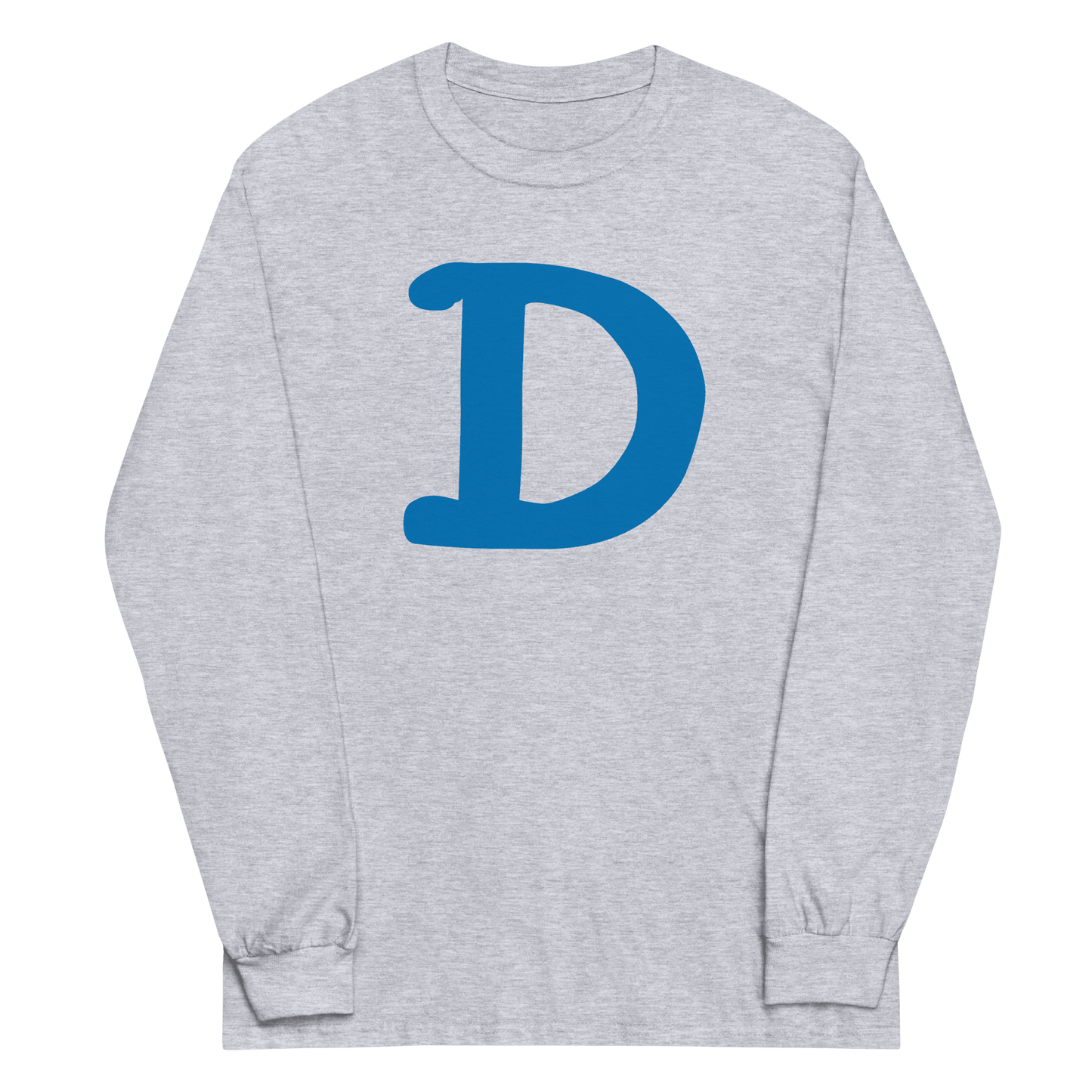 Detroit 'Old French D' T-Shirt (Azure Full Body Outline) | Unisex Long Sleeve - Circumspice Michigan