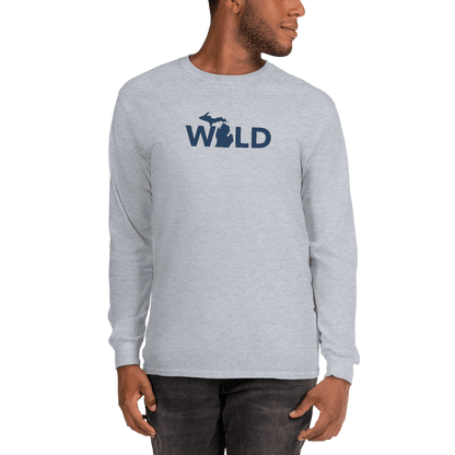 Michigan 'Wild' T-Shirt (Geometric Sans Font) | Unisex Long Sleeve - Circumspice Michigan