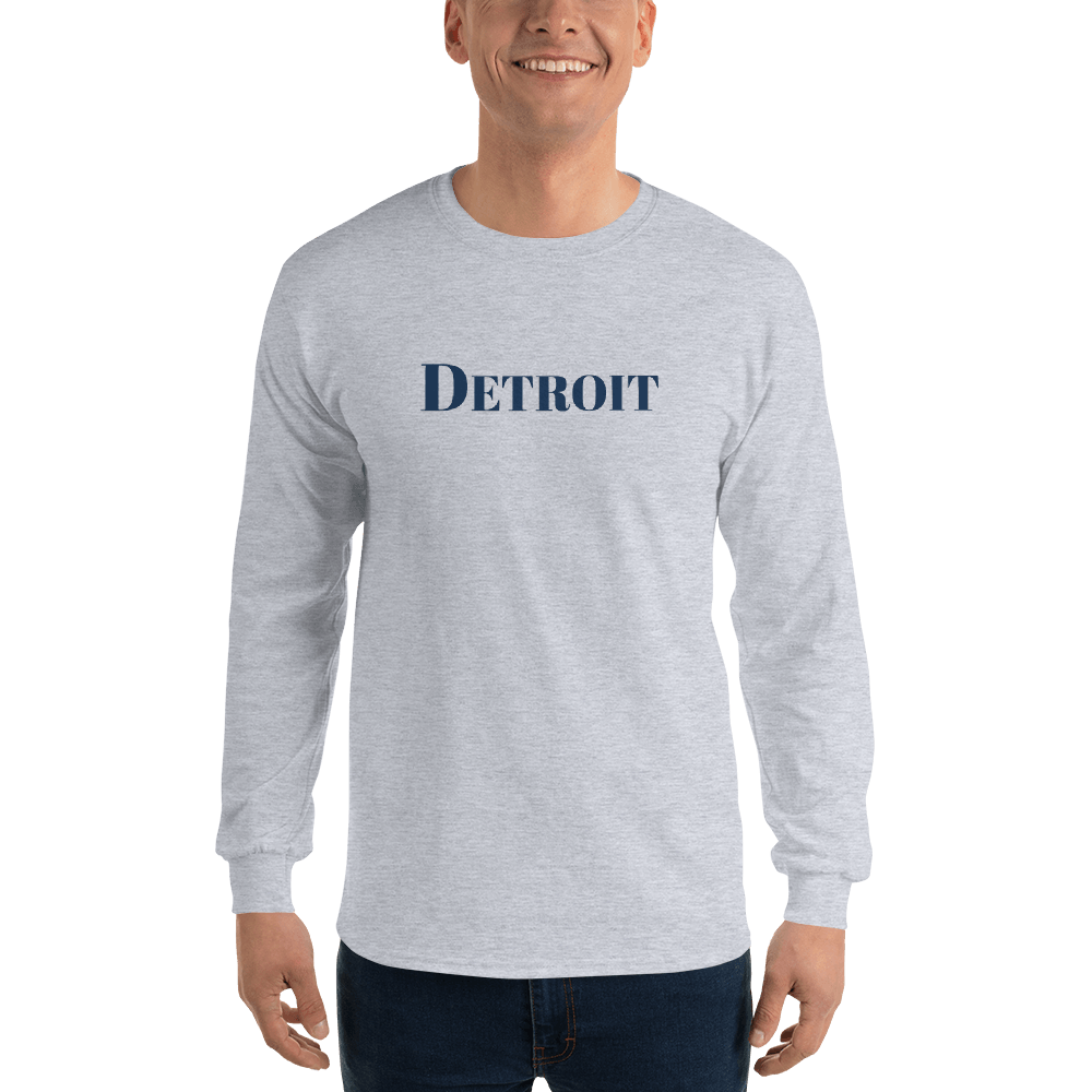 'Detroit' T-Shirt (Didone Font) | Unisex Long Sleeve - Circumspice Michigan