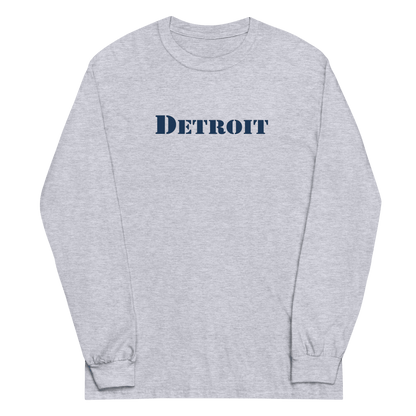 'Detroit' T-Shirt (Army Stencil Font) | Unisex Long Sleeve - Circumspice Michigan