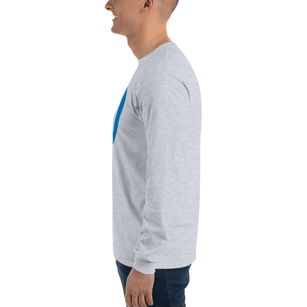 Detroit 'Old French D' T-Shirt (Azure Full Body Outline) | Unisex Long Sleeve - Circumspice Michigan