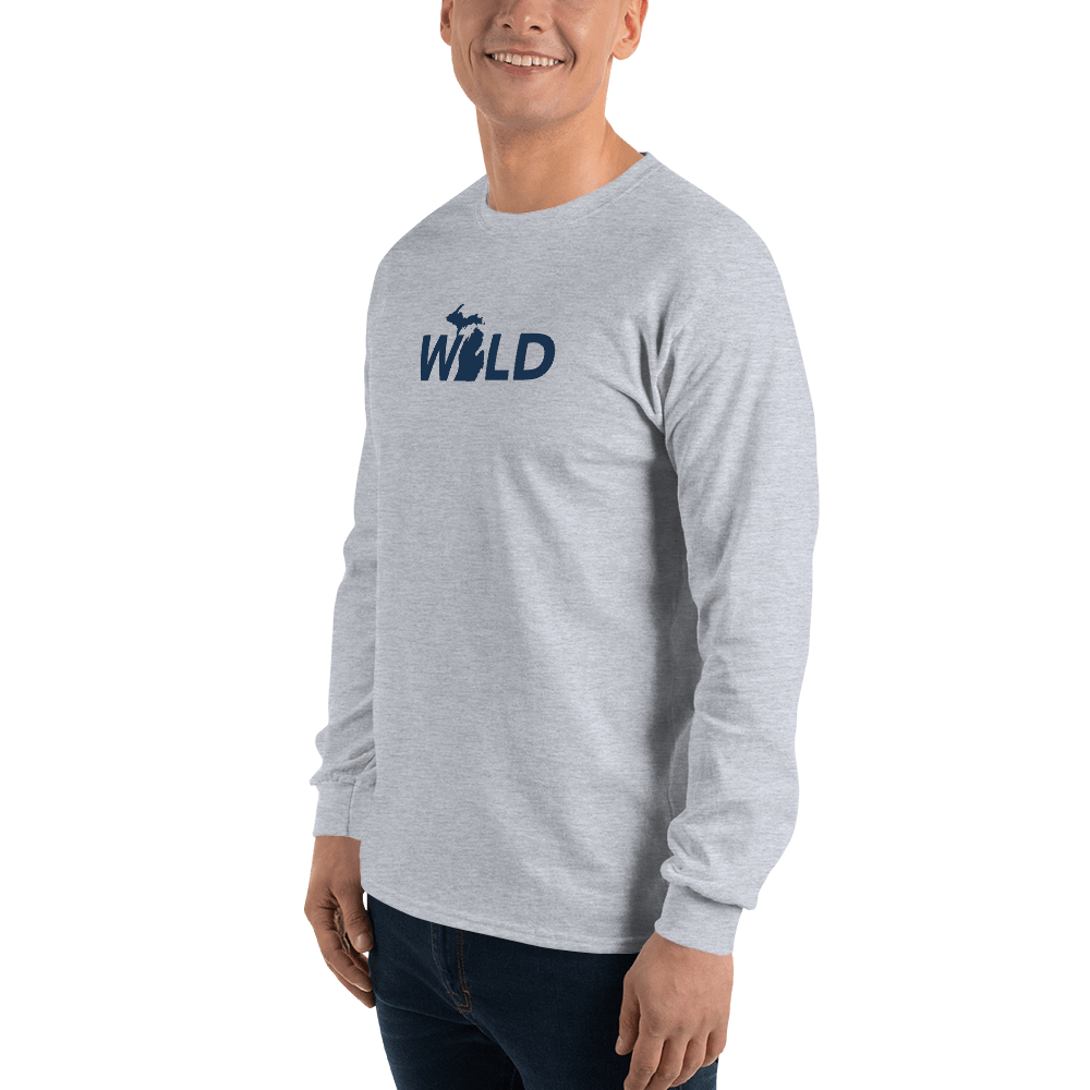 Michigan 'Wild' T-Shirt (Geometric Sans Font) | Unisex Long Sleeve - Circumspice Michigan