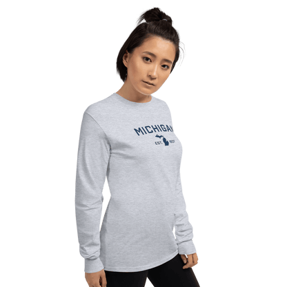 'Michigan EST 1837' T-Shirt | Unisex Long Sleeve - Circumspice Michigan